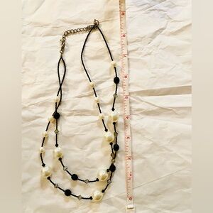 Elegant Black and White Beaded Necklace